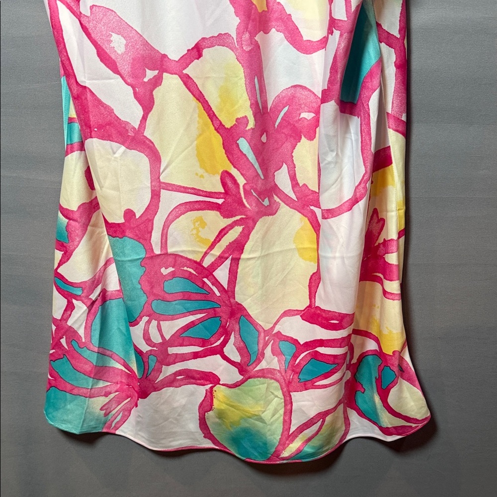 Natori Taisho Floral Slip Dress Large NWT‎ Satin Midi - Picture 8 of 9
